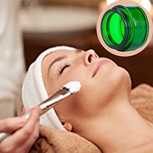 4PCS 1 oz Glass Container Jars with Lids, Small Empty Cosmetic Round Jar for Cream, Lotion (Green)