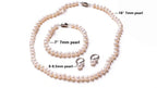 Freshwater Pearl Necklace Set Includes Bracelet and Earrings Genuine Pearl Set Jewelry for Women 925 Sterling Silver Pearl Jewelry for Mother's Day, Anniversary, Birthday, Valentine's Day, Wedding