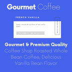 Sarasota Coffee Whole Bean French Vanilla | Medium Roast Gourmet Flavored Coffee Beans | Low Acid, Mold Free, Specialty Grade Bulk Coffee Beans | 5lb (80 oz)