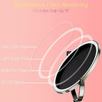 8" Lighted Makeup Mirror with Magnification, 1X/10X Magnifying Lighted Vanity Mirror, Double Sided 360 Swivel USB Rechargeable, 3 Colors Dimmable Lightning Mirror with 52 LEDs Brush Nickle