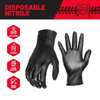Grease Monkey Disposable Nitrile All Purpose Gloves, Pack of 100, X-Large, Black