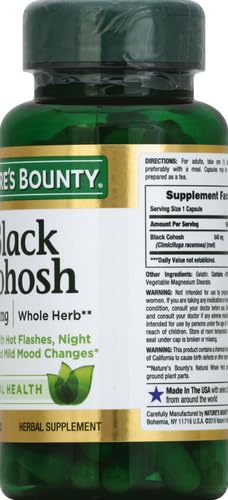 Nature's Bounty Black Cohosh Root Pills and Herbal Health Supplement, Natural Menopausal Support, 540 mg, 100 Capsules (Pack of 3)