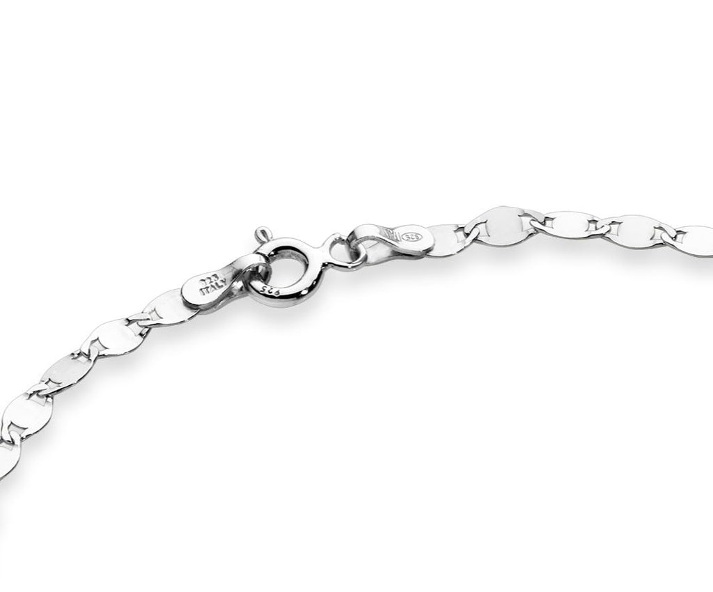 Miabella Italian 925 Sterling Silver or 18K Gold Plated Silver Sparkle Mirror Link Chain Bracelet for Women, Made in Italy (SI, Length 8 Inches)