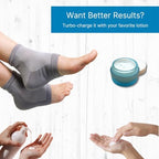 NatraCure Vented Moisturizing Gel Heel Sleeves & Heel Socks for Cracked Heels with Aloe & Shea - Foot Softening Socks for Dry Cracked Feet & Rough Heel Pain Relief Foot Therapy - Gray, L