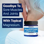Topical Magnesium Cream & Body Lotion 4oz. - Promotes Sleep and Soothing Relief for Sore Muscles, Leg Cramps, Etc. Made in The USA.