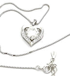 Luxurious 2.2 carat Lab Created Round Brilliant Diamond Solitaire Pendant Necklace for women Silver 18kt White Gold HANDMADE Floating Diamond Jewelry gift (2.8 ct Heart Diamond Solitaire Necklace)