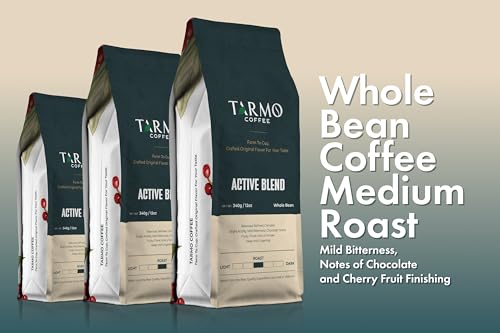 Tarmo Coffee | ACTIVE BLEND - Low Acid Coffee, Vietnamese Coffee, Robusta & Arabica Blend, Premium Whole Bean, Medium Roast, 12 Oz Bag