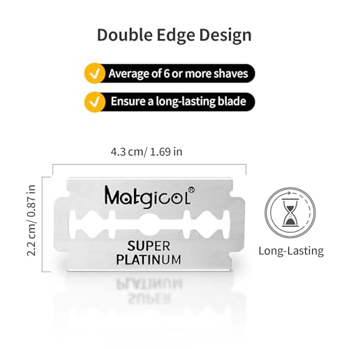 Double Edge Safety Razor Blades - 100 Count Premium Platinum Swedish Steel Blades for Men & Women’s Razors with a Smooth Precise and Clean Shave