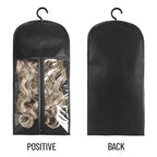3PCS wig Hanger Hair Extension Holder Wig Storage for Multiple Wigs Bags Storage with Hanger Wig Holder Dust-proof Hair Extension Storage with Hook hair extensions, wigs & accessories (Black)