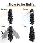Pony Tails for Women Claw Clip Ponytail Extension Wavy 20" Synthetic Clips in Ponytails Hair Extensions Wigs Fluffy Hairpieces for Wedding Party Daily Use 6 Oz Darkest Brown