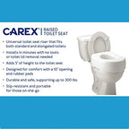 Carex Toilet Seat Riser, 5.5 Inch, Toilet Seat Risers for Seniors, Raised Toilet Seat, Supports 300lbs, Slip-Resistant, Toilet Riser, Elevated Toilet Seats