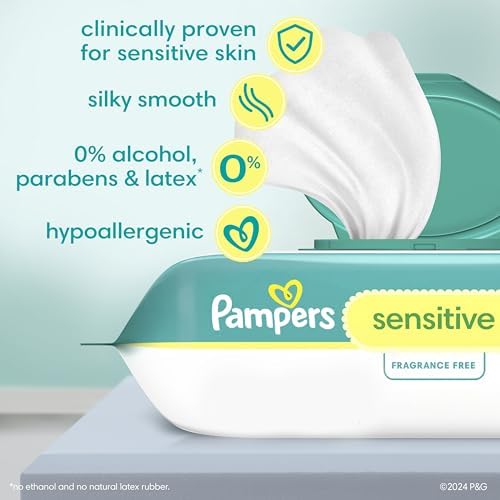Pampers Swaddlers Disposable Baby Diapers Size 3, 168 Count with Sensitive Water Based Baby Wipes 12 Flip-Top Packs (1008 Wipes Total)