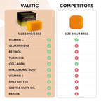 VALITIC Papaya and Turmeric Kojic Acid Soap Bar - Dark Spot Corrector Skin Care Cleansing Bar - Infused with Vitamin C, Hyaluronic Acid, Collagen, Retinol, Olive Oil - 2 Pack