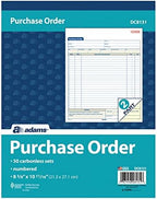 Adams Purchase Order Book, Carbonless, White/Canary, 2-Part, 8-3/8 x 10-11/16 Inches, 50 Sets (DC8131)