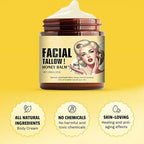 Whipped Beef Tallow and Honey Balm,Beef Tallow Moisturizer,Tallow and Honey Balm for Face,All-Natural Moisturizer Hydrates and Nourishes the Skin