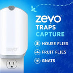 Zevo Flying Insect Trap for Indoors: Light Trap Captures Fruit Flies, Gnats and Houseflies, Starter Kit + Refills (1 Plug-in Base + 3 Cartridges)
