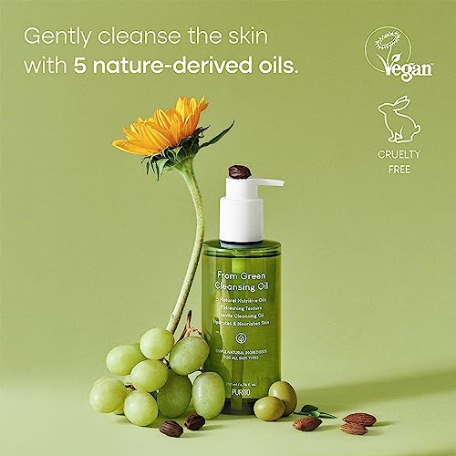 PURITO From Green Cleansing Oil Original, 6.76 fl.oz / 200ml, Gentle Cleansing Oil for Face, Cruelty-free & Vegan, Korean Skin Care