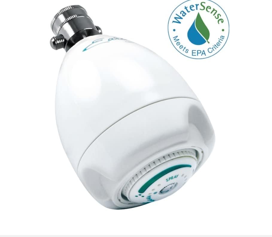 Niagara Conservation N2920-V Earth Spa 3-Spray with 2 GPM 2.7-in. Wall Mount Adjustable Fixed Shower Head, White | Showerhead Sprayer with Pressure Compensation Technology & Soap and Soak Pause Button