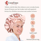Satin Hair Bonnet by LuxeTress - Premium Soft Feel - Double-Layered Silk Satin - Adjustable Non Slip Band