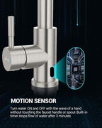 APPASO Touchless Kitchen Faucet, Motion Sensor Kitchen Sink Faucet with Pull Down ABS Sprayer 3 Modes, Activated Hands Free Faucets for Kitchen Sink with Soap Dispenser Stainless Steel, Brushed Nickel