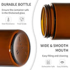 KEYWING 2oz Small Glass Jars with Black Lids, 48 Pack Amber Glass Cosmetic Jars, Round Empty Sample Container with Inner Liners for Lotions, Cream, Powders and Ointments