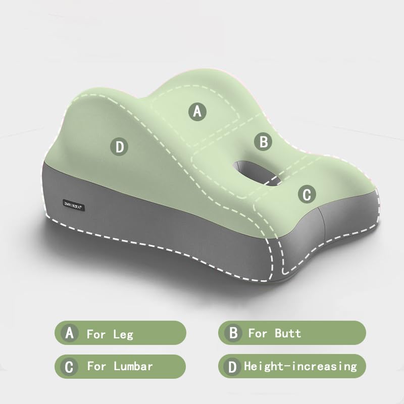 XYHOMECP 7 in 1 Multifunctional Slope Pillow,Butt Cushion for Couples Pregnanly Pillow to Read in Bed Waist Cushion at Home Sitting,with Memory Sponge,Comfortable and Breathable, Green
