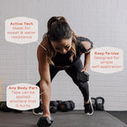 Premium Cotton, Elastic Kinesiology Athletic Tape, 2 Continuous Uncut roll (16.4 feet Long). Latex Free, Hypo-Allergenic, Water Resistant (Black with Logo)