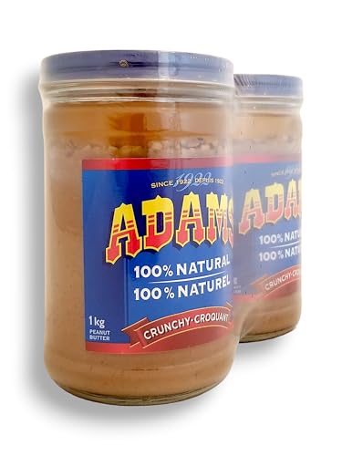 Adams 100% Natural Crunchy Peanut Butter, 2 Pack, 2x1kg/70.5 oz