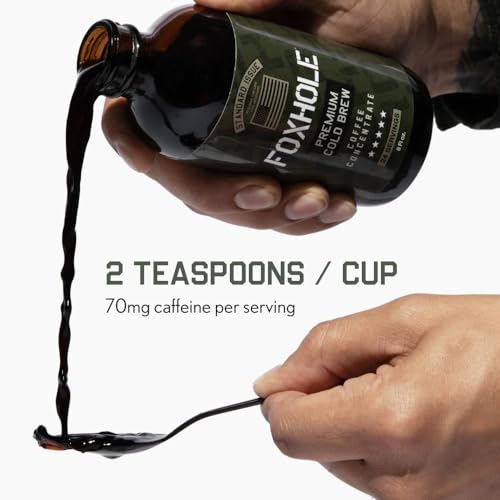 Hero Company Foxhole Cold Brew Coffee Concentrate - Low Acid Liquid Cold Brew Concentrate for Instant Iced Coffee and Hot Drinks