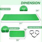Fitvids 1/2-Inch Extra Thick High Density Anti-Tear Exercise Yoga Mat with Knee Pad and Carrying Strap, Green