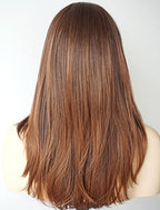 Long Layered Shoulder Length wig cowboy copper hair Brown Ombre Synthetic Hair Fiber Highlight Multicolor Wigs for White Women (3324)