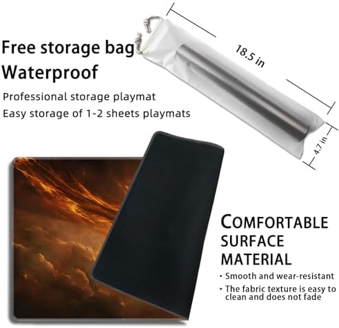 MTG Playmat Magic Card Playmat Game Mat,TCG & CCG Card Games Mat with Free Storage Bags Size 24 x 14 Inches (No with Zones,Bird)