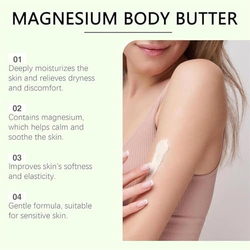 Neuropathy Cream, Magnesium Body Butter,Magnesium Cream for Neuropathy, Deeply Moisturizes Skin, Keep Soft Smooth, Suitable for All Skin Types (white1pc, 4 Fl Oz (Pack of 1))