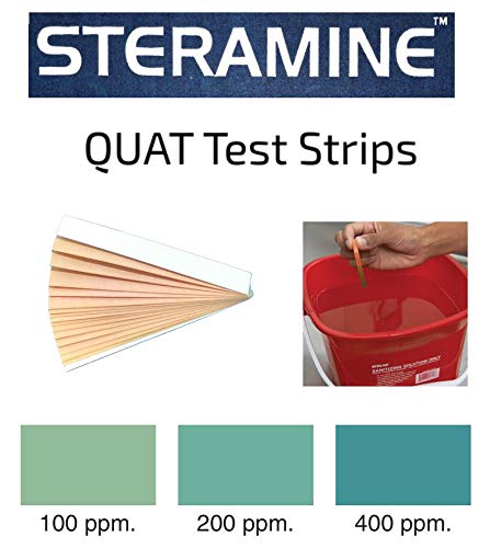 4 Bottles Steramine Sanitizer Tablets - 15x QT-10 Test Strip - Multi Purpose Steramine Sanitizing Tablets for Food Contact Surface, Kitchen, Restaurant Cleaning & Food Truck by FryOilSaver (600 Count)