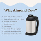 Almond Cow Nut Milk Maker Machine, Plant Based Milk Maker for Homemade Almond, Oat, Cashew Nut Milk, Soy Milk, Dairy Free Bevenrages, Stainless Steel Food Machines, 5-6 Cups Per Batch, 120V