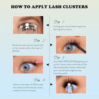 Lash Clusters Kit 9mm-16mm Eyelash Clusters C curl Lash Extension Kit Individual Lashes Cluster DIY Wispy Volume Lashes Natural Eye Lash Clusters False Mink Lash Trays with Lash Bond&Tweezers
