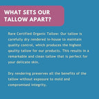 Certified Organic Tallow Balm: All Natural Tallow Cream Whip for Delicate Baby Skin and Sensitive Skin - Pure Baby with No Essential Oils. Certified Grassfed by AGW (Pure-Baby 2oz)