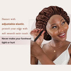 YANIBEST Double Layer Satin Bonnet Silk Bonnet Adjustable Hair Bonnet for Sleeping Hair Bonnets for Women Curly Natural Hair