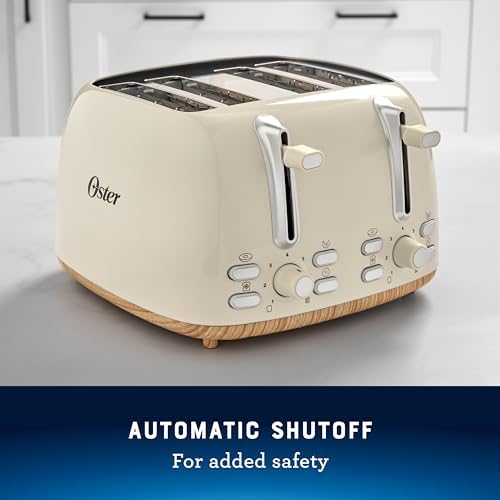 Oster 4-Slice Toaster with Extra Wide Slots, Oat Milk