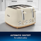 Oster 4-Slice Toaster with Extra Wide Slots, Oat Milk