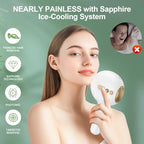 Laser Hair Removal, IPL Laser Hair Removal for Women and Men, 32°F Sapphire Ice Cooling System, Laser Hair Removal Device At Home, Almost Permanent Painless Whole Body Hair Removal