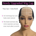 Lace Wig Grip Cap for Women 4x5 Transparent Lace Reusable Wig Caps, Wig Grip Band for Lace Front Wigs to Keep Wigs in Place, Adjustable Wig Cap with Grip Band Non Slip Cap (Black)