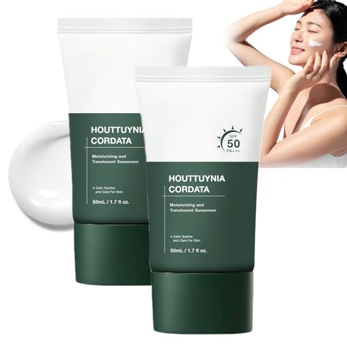 Heartleaf Silky Moisture Sunscreen, Moisture Daily Sunscreen, Korean SPF 50+ PA++++ Clear Filter Sun Essence, No White Cast, Hydrating, Moisturizing, Cools Down, Light Finish