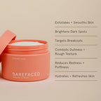 Barefaced Toning Pads (60 count) Exfoliating Face Pads with 2% Glycolic Acid & Salicylic Acid - Helps with Brightening & Cleansing Skin, Clears Pores, Reduces Fine Lines and Wrinkles, Resurfacing Pads