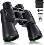 20x50 High Power Binoculars for Bird Watching 28mm Large Eyepiece Life Waterproof Binoculars for Hunting Hiking Concert Travel with Smartphone Adapter BAK4 Prism FMC Lens, Black