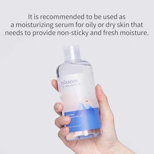 mixsoon Glacier Water Hyaluronic Acid Serum - Non-greasy Hydration Booster, Firming Facial Serum For Radiant, Dewy Skin - Korean Serum for Glass Skin (3.38 fl.oz / 100ml)