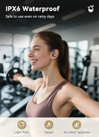 Wireless Earbuds, ENC Noise Cancelling Sport Ear Buds with Multifunctional Touch Screen, Bluetooth 5.4 Headphones, Bass Stereo Sound, 5 EQ Over The Ear Earbuds for Sports/Workout/Gym-Black