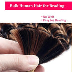 Human Braiding Hair 2 Bundles 28Inch Deep Wave Bulk for Braiding No Weft Curly Boho Braids 12A Brazilian Virgin Hair Extensions 1B/27 100g