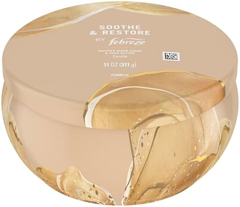 Febreze Scented Candle, Soothe & Restore Scent, 11 oz 4 Wick Candle, Single Pack