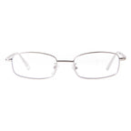 ADE WU Fashion Rcetangle Blue Light Glasses for Woman Men Cute Office-siren Small Thin Narrow Y2k Fake Glasses Unisex Style, Silver Frames 51mm